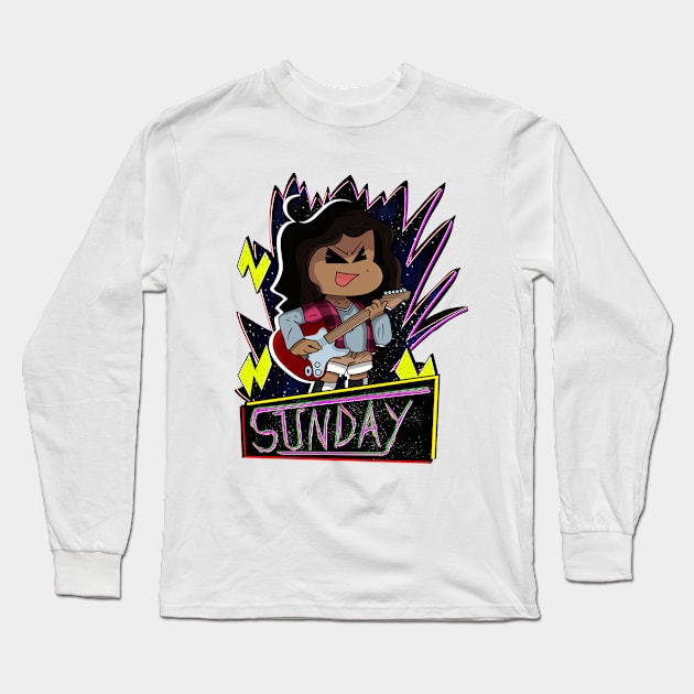 fnf Sunday graffiti Long Sleeve T-Shirt by Abrek Art